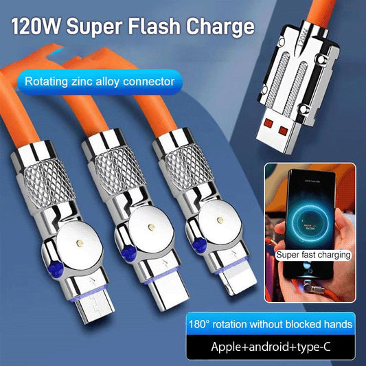 3-in-1 Rotatable Charging Cable