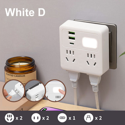 2 Pack Multi-Function Socket Converter with Night Light