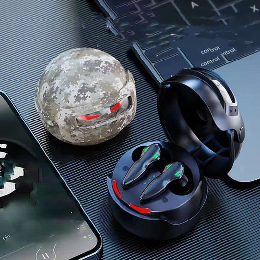 Helmet-shaped Wireless Earbuds, Bluetooth 5.3 Headphones In Ear with 4 ENC Noise Cancelling Mic,New Bluetooth Earbuds Mini Deep Bass Stereo Sound, 24H Playtime LED Display Wireless Earphones IP5 Waterproof