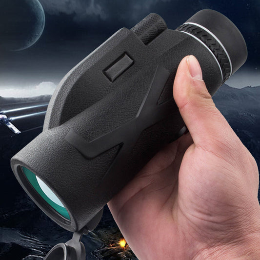 80x100 Monocular Telescope with Smartphone Adapter & Tripod