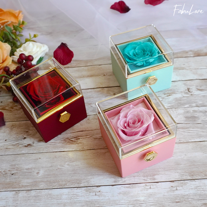 Eternal Rose Box - W/Engraved Necklace & Artificial Rose