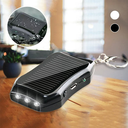 Mini-solar Bank and Flashlight as a Keychain