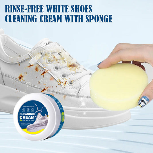 🔥Rinse-Free White Shoes Cleaning Cream with Sponge