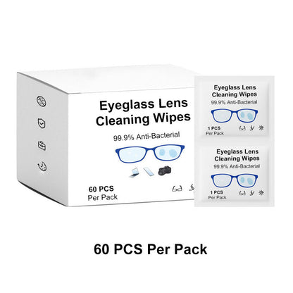 Eyeglass Lens Cleaning Wipes 60-Piece Set