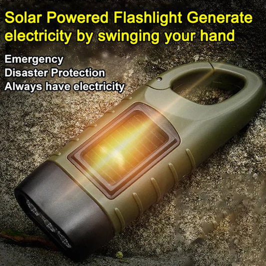 High Brightness Portable Outdoor Solar Powered Flashlight